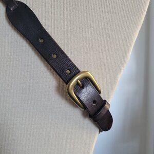 Women Western Concho Flat Leather Cowgirl Boho Belt (Size: M)